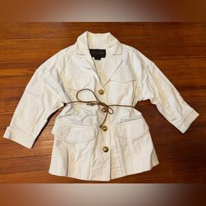 Authentic Louis Vuitton White Safari Jacket with Gold Buttons size 36